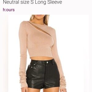 h:ours Neutral Long Sleeve Top NWT